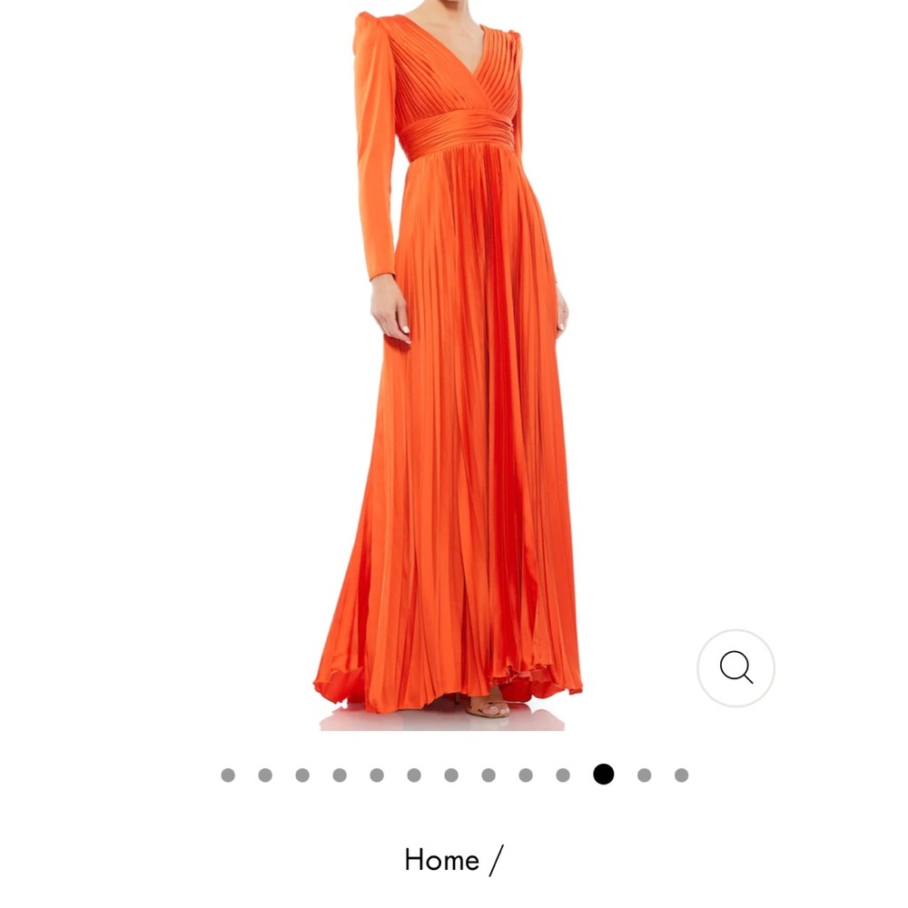Mac Duggal orange long satin dress